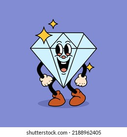 cute diamond cartoon character vector illustration is perfect for logos, symbols and advertising