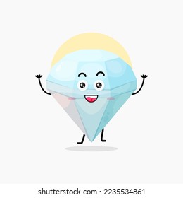 cute diamond character laughing happily