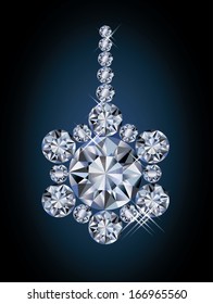 Cute diamond christmas ball, vector illustration