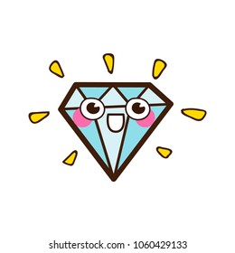 cute diamond vector cartoon, diamond sticker