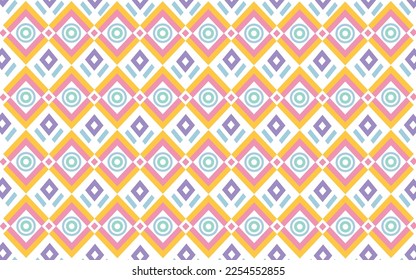 cute diamond-shaped graphic pattern Take it to make pillow cases, make clothes, destroy scarves, bag patterns, beautiful and unique. Use purple, pink, contrast with yellow.