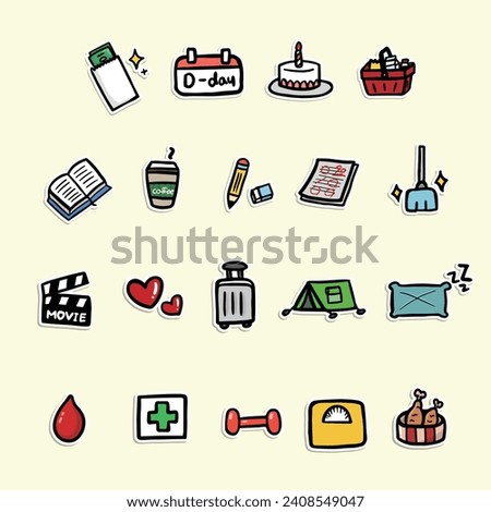 cute diary sticker note icons