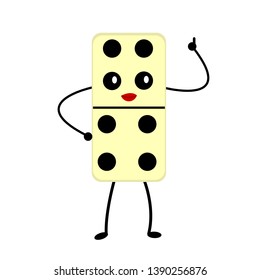 cute dice with bright red lips thumb on her hand raised up gesture of approval cartoon character for design concept of sport and board games