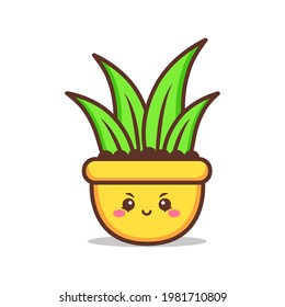 cute different expression colorful pot