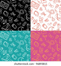 Cute different seamless with female things