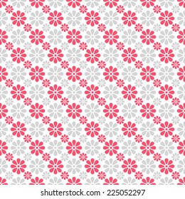 Cute different vector seamless pattern. Pink, white and grey colors. Endless texture can be used for sweet romantic wallpaper, pattern fill, web page background, surface texture.