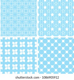 Cute different vector seamless patterns. Endless texture can be used for wallpaper, pattern fill, web page background, surface textures.