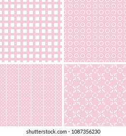 Cute different vector seamless patterns. Endless texture can be used for wallpaper, pattern fill, web page background, surface textures.