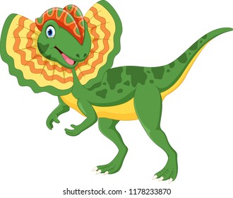 Cute dilophosaurus cartoon