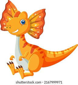 Cute Dilophosaurus Dinosaur Cartoon illustration