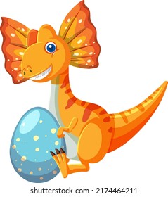 Cute Dilophosaurus Dinosaur Cartoon illustration