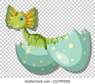Cute dilophosaurus dinosaur isolated illustration