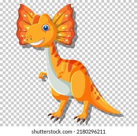 Cute dilophosaurus dinosaur isolated illustration