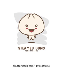 Cute dim sum mascot character. Chinese steamed buns