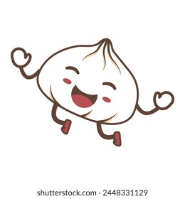 Cute dim sum mascot character. Asian, Chinese food