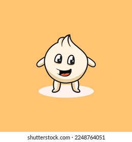 Cute dim sum lächelnde Cartoon-Illustration