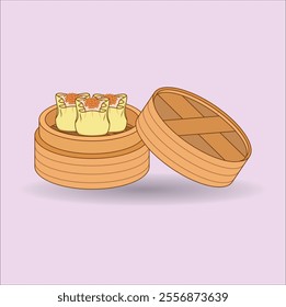 cute dim sum. Vector illustration design. Eps 10.