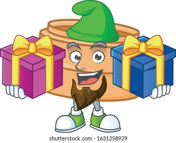 Cute dimsum basket cartoon mascot style with Tongue out