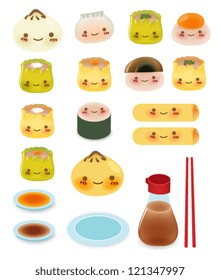 Cute DimSum Collection Vector File EPS10