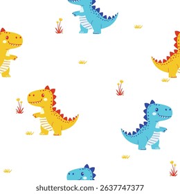 CUTE DINO ALLOVER DIGITAL PRINT BABY