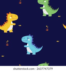 CUTE DINO ALLOVER DIGITAL PRINT BABY