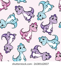CUTE DINO BABY ALLOVER DIGITAL PRINT AOP