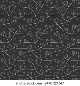 Cute Dino Cars Seamless Pattern, Childish Cartoon background, vector Illustration.