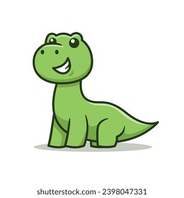 Cute Dino Cartoon Vector Illustration Isolated On White Background