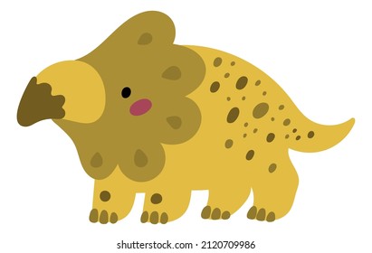 Cute dino character. Smiling dinosaur in kid style