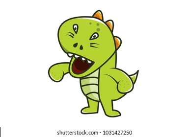 Cute Dino Character . Vector Illustration. Isolated on white background.