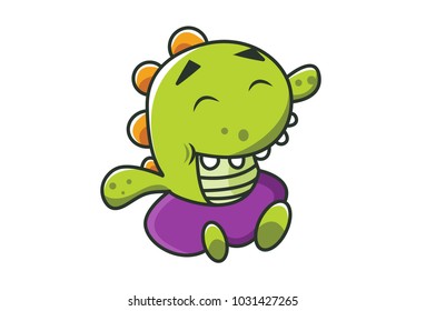 Cute Dino Character . Vector Illustration. Isolated on white background.