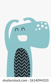 Cute dino clip art kids nursery. Scandinavian dino nursery wall art decor