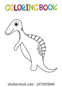 Cute dino coloring book. Vector illustration.