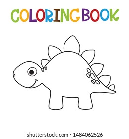 Cute dino coloring book. Vector illustration.