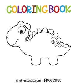 Cute dino coloring book. Vector illustration.