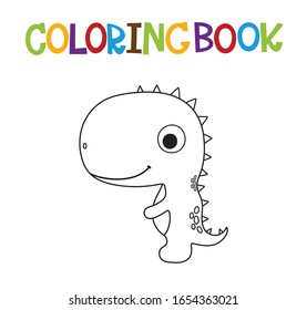 Cute-Dino-Farbbuch. Vektorillustration.