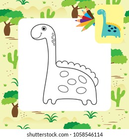 Cute dino coloring page.