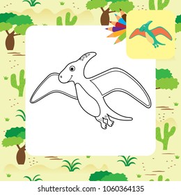 Cute dino coloring page.