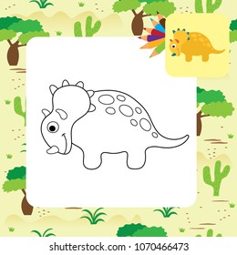 Cute dino coloring page.