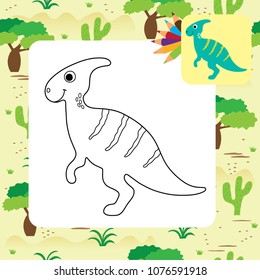 Cute dino coloring page.