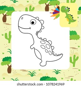 Cute dino coloring page.