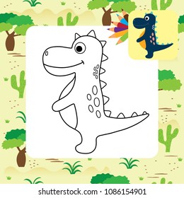 Cute dino coloring page.