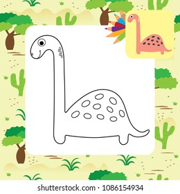 Cute dino coloring page.