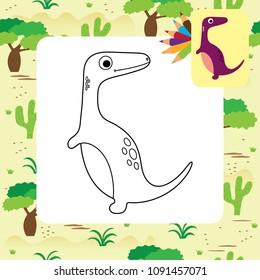 Cute dino coloring page.
