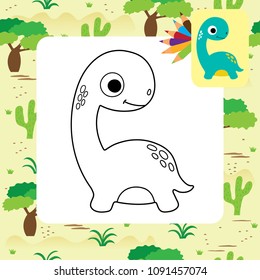 Cute dino coloring page.