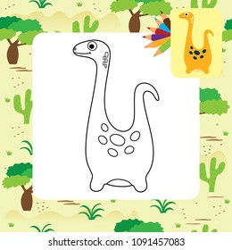 Cute dino coloring page.