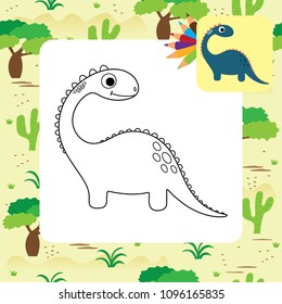 Cute dino coloring page.