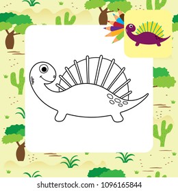 Cute dino coloring page.