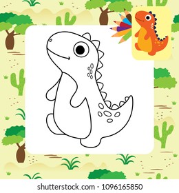 Cute dino coloring page.