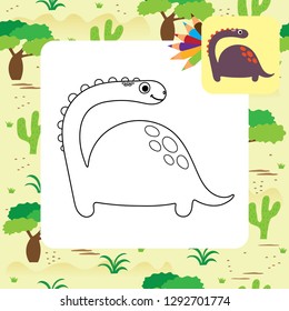Cute dino coloring page.